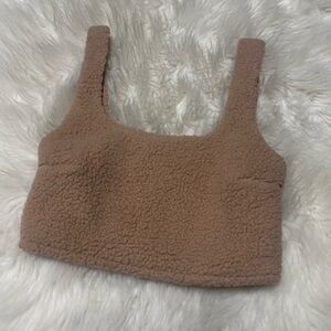 Gilly Hicks Tan Sherpa Cropped Tank size XS